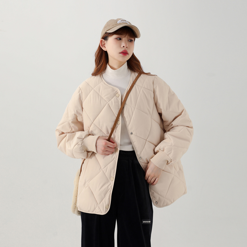 

Women's Down Parkas MEXZT Streetwear Women Harajuku Warm Thick Winter Coat Korean Baseball Uniform Cotton Padded Down Jacket Clothes Lady Parkas 220930, Beige