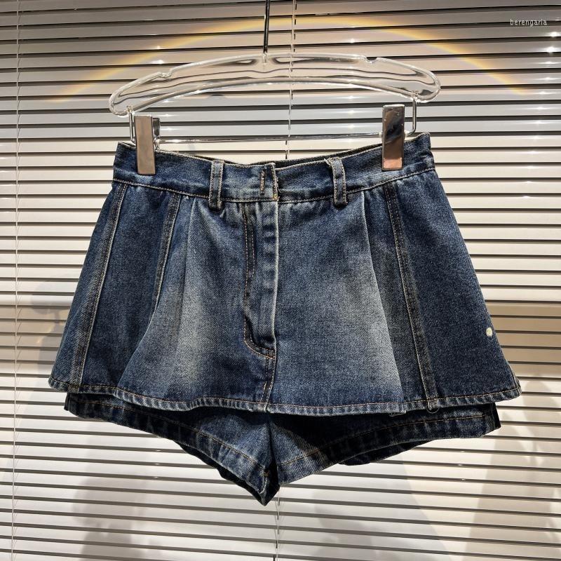 

Women' Shorts Summer 2022 Arrivals Dark Blue Denim Skirt Women Streetwear Short Jeans GF095