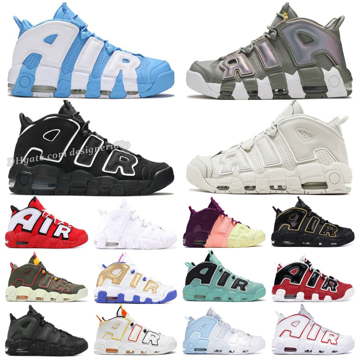 

Men Women Basketball Shoes Designer Sneakers Black White University Blue Chrome Sunset Light Classic More Uptempos Scottie Pippen 96 96S Total Panda Aqua, Bubble package bag