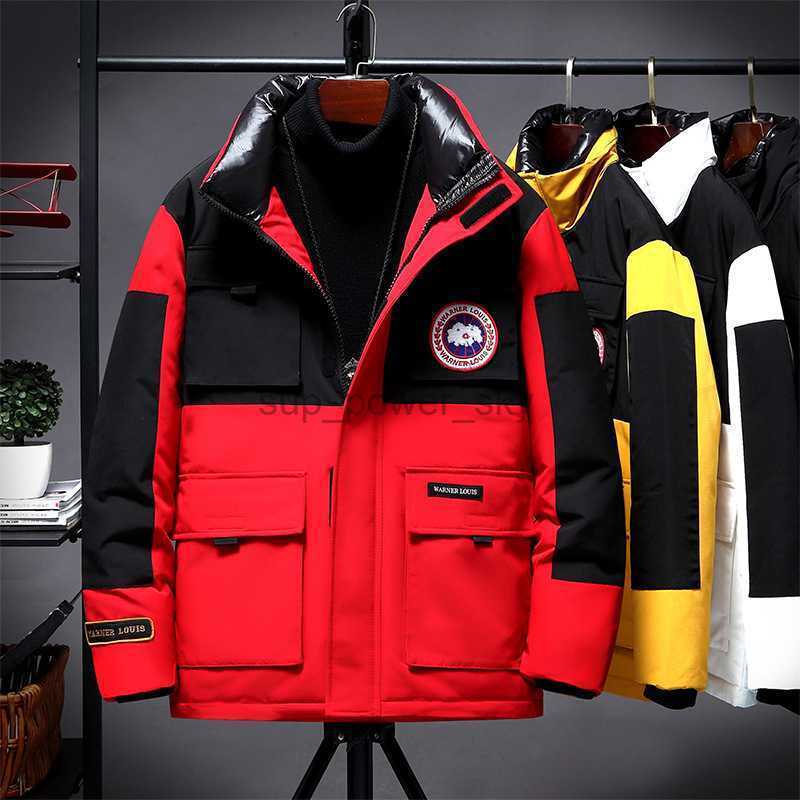 Men's Down Canadian Designer Goose Parkas jacket men color matching short outdoor white duck work clothes Canadian style couple coats