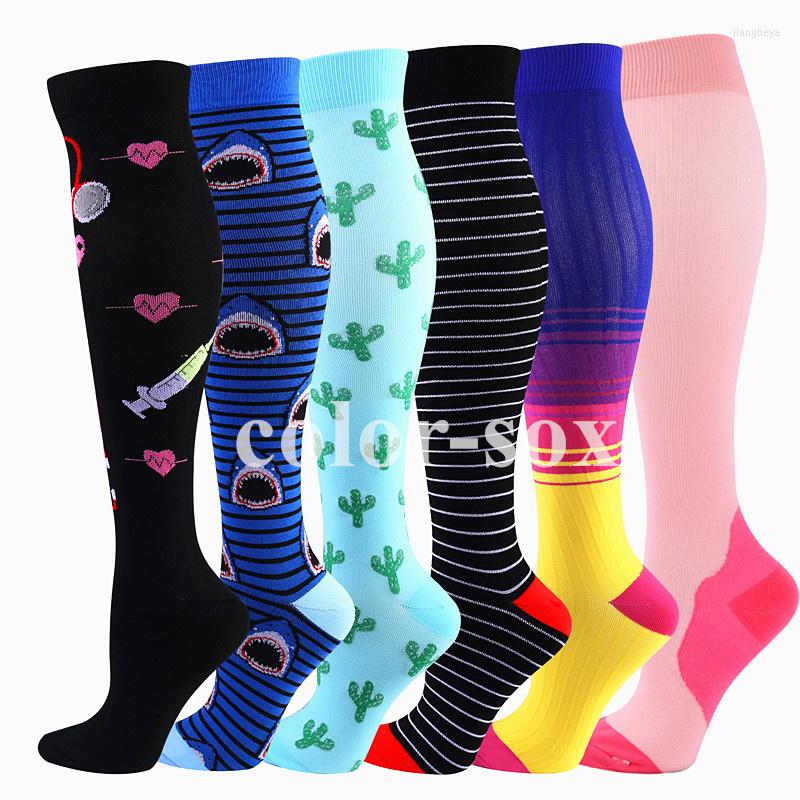 

Sports Socks Running Compression Nurses Varicose Veins Pregnancy Nursing Men Women Knee Stockings Athletic, Qys001-67