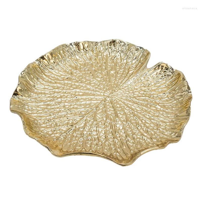 

Jewelry Pouches Metal Plate Leaf-Shaped Ring Holder Storage Rack Dressing Table