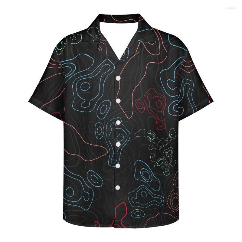 

Men' Casual Shirts Luxury Design Men Breathable Loose V Neck Short Sleeve Clothing For Summer Beach Blouse Geometric Print Hawaii Shirt, Ysfe1550f16