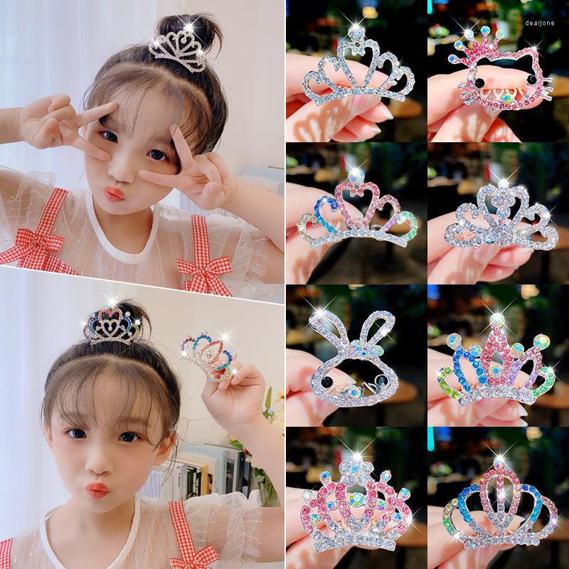 

Hair Accessories Fashion Bling Rhinestones Crystal Crown Comb Pin Clip Kawaii Girls Hairpin Tuck Combs Children Headwear, Crown 6 multi