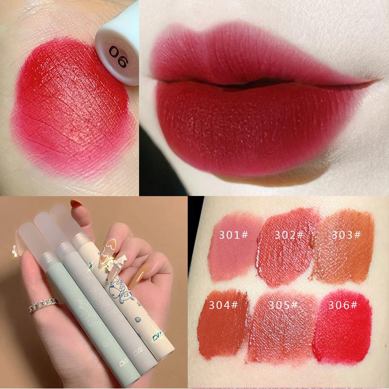 

Lip Gloss 6 Colors Nude Matte Moisturize Rose Red Warm Light Ice Cream Appearance Lasting Waterproof Velvet Glaze Cosmetic, 02