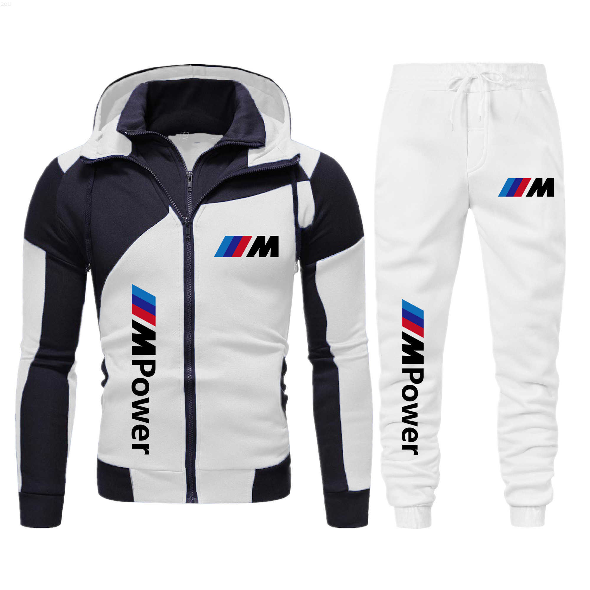 

Fashion hoodie New 2 Pieces Sets Tracksuit Bmw Power Print Men Hooded Sweatshirt Pants Pullover Hoodie Sportwear Suit Casual Sports Clothes, 21