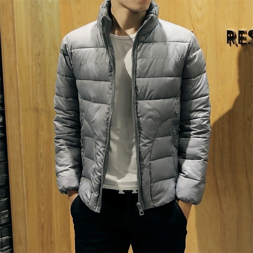 

Mens Down Parkas Men Down Coat Winter Fashion Trend Short Padded Men Jacket Thick Casual Warm Standup Collar Jacket Men Clothing 2201006, Gray