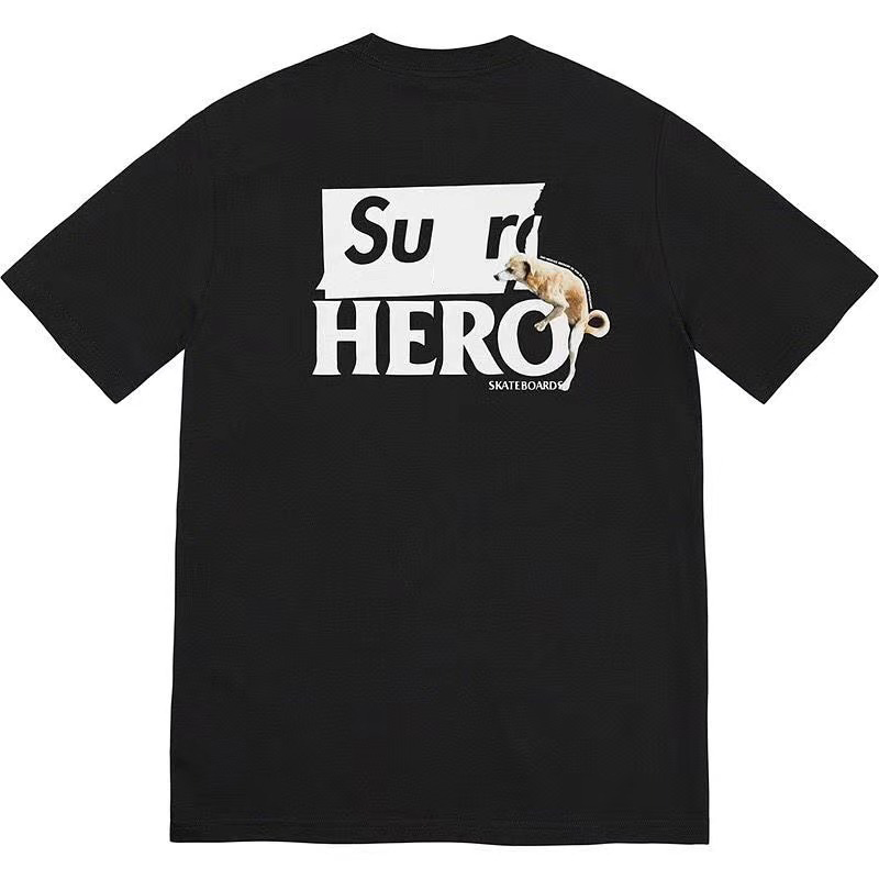 

Fashion Casual Summer Short-sleeved Men's Hero T-shirt O-neck Loose Tee Tops Streetwear Skateboard HipHop Top EU Size S2219, White