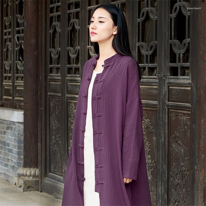 

Women's Knits 2022 Women Fashion Cotton Linen Button Tops Vintag Casual Blouse Full Sleeve Solid Cardigan, Burgundy