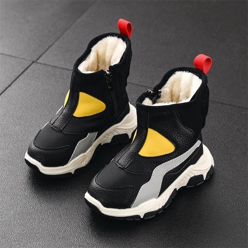 

Boots Children Boys Waterproof Winter for Kids Girls Snow Keep Warm Shoes Plush Inside Ankle SJL001 221006, Sjl001black