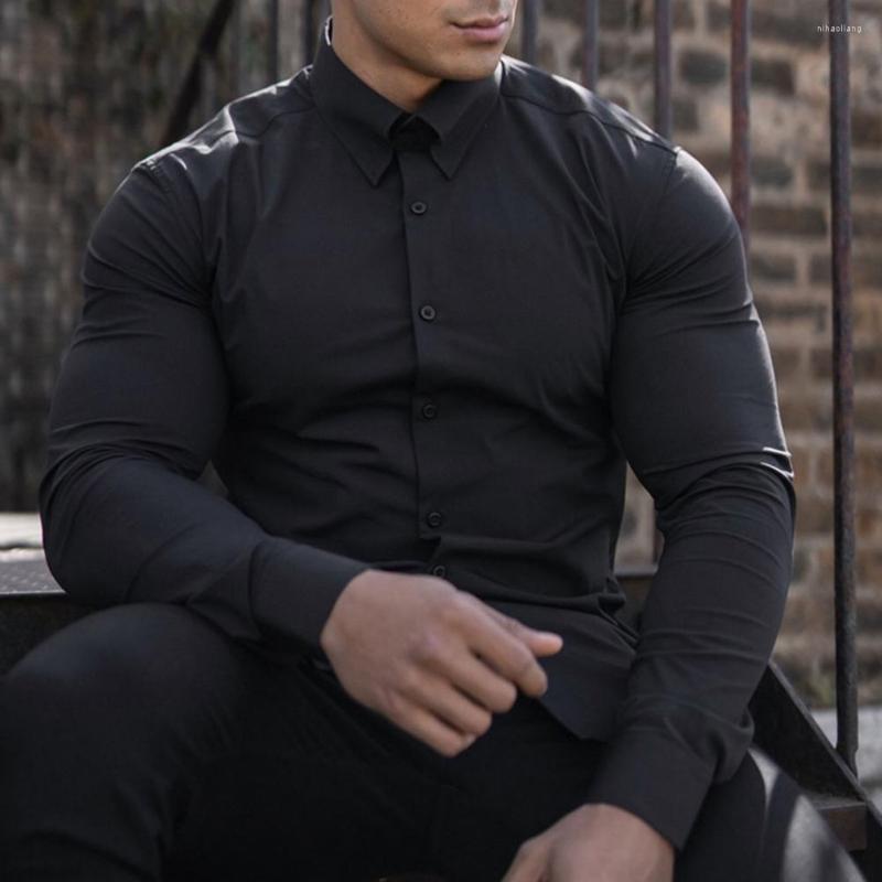 

Men's Casual Shirts Spring Shirt Soft Comfortable Wear Solid Color Muscle Man, Blue