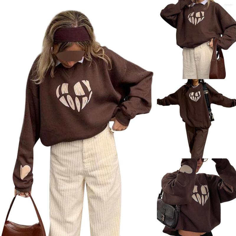 

Women' Sweaters Letter Print Autumn And Winter Sweater - Brown Women' Fashion 2022