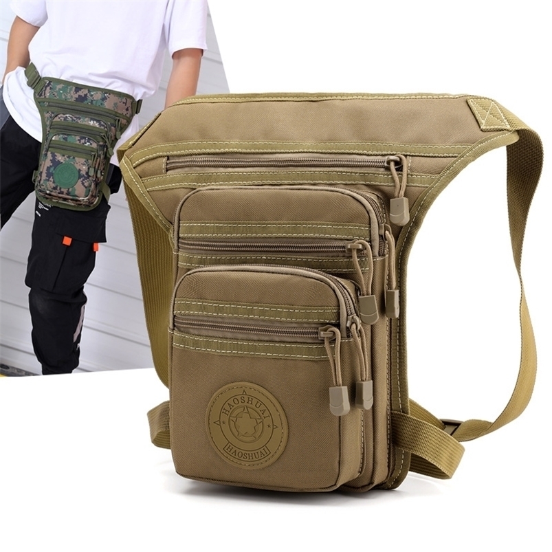 

Waist Bags Male Hip Thigh Fanny Pack Military Camouflage Motorcycle Rider MultiPockets Shoulder Bags High Quality Men Nylon Waist Leg Bag 220930, Army green