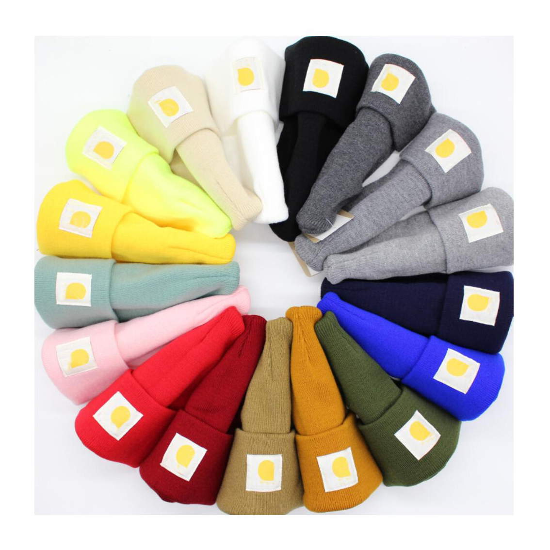 

2pcs Spring new year woman man Fall Winter Double knit hat with hem gilrs Fashion Beanies Skullies Chapeu Caps Cotton Gorros Wool warm Student couple hat, 17