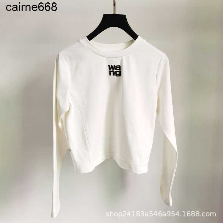 designer Women&#039;s Hoodies Sweatshirts spring new cotton round alexanders neck letter long sleeve leisure women wangs-image-808378361
