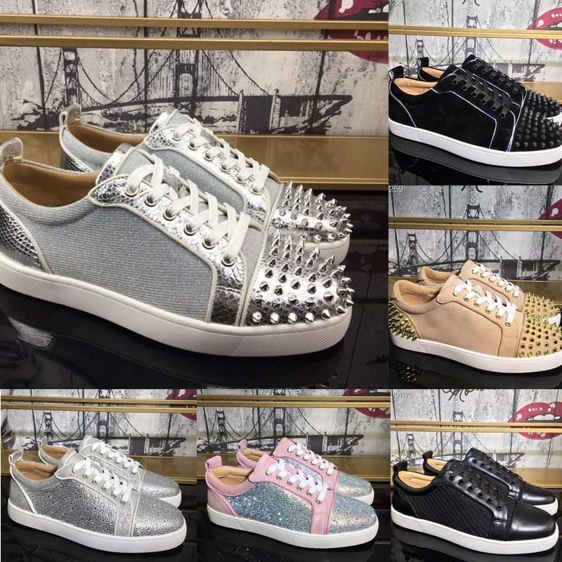 

Red-Bottoms Shoes Christians 2021 Shoes Studded Spikes Mens Womens Solid Color Real Leather Elk Skin Trainers Outdoor Party Summer Sp QW ckY, 37