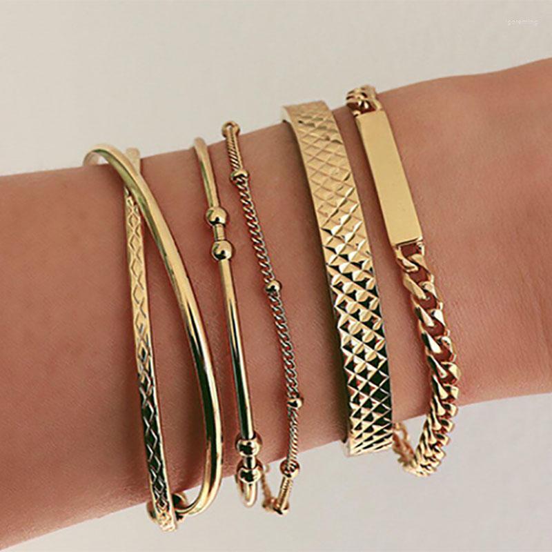 

Bangle Exaggerated Personality Corrugated Iron Bracelet Metal Set Of 5 Pieces