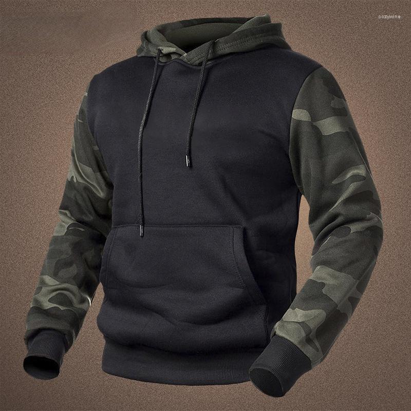 

Men' Hoodies 2022 Casual Hoodie Men' Jacket Camouflage Pullover Sweater Hooded Collar Loose Fleece Punk Clothes, Wy14ajm black