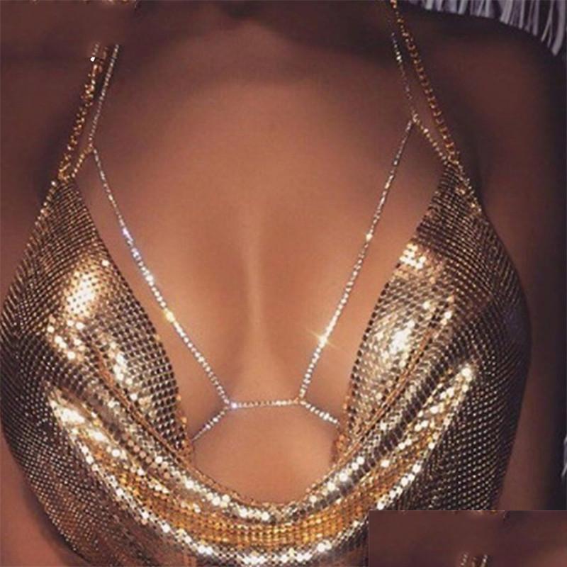 

Chains Sexy Bikini Body Necklace For Women Summer Chest Chain Harness Shiny Jewelry Charm Drop Delivery 2021 Necklaces Pendan Vipjewel Dhxlj