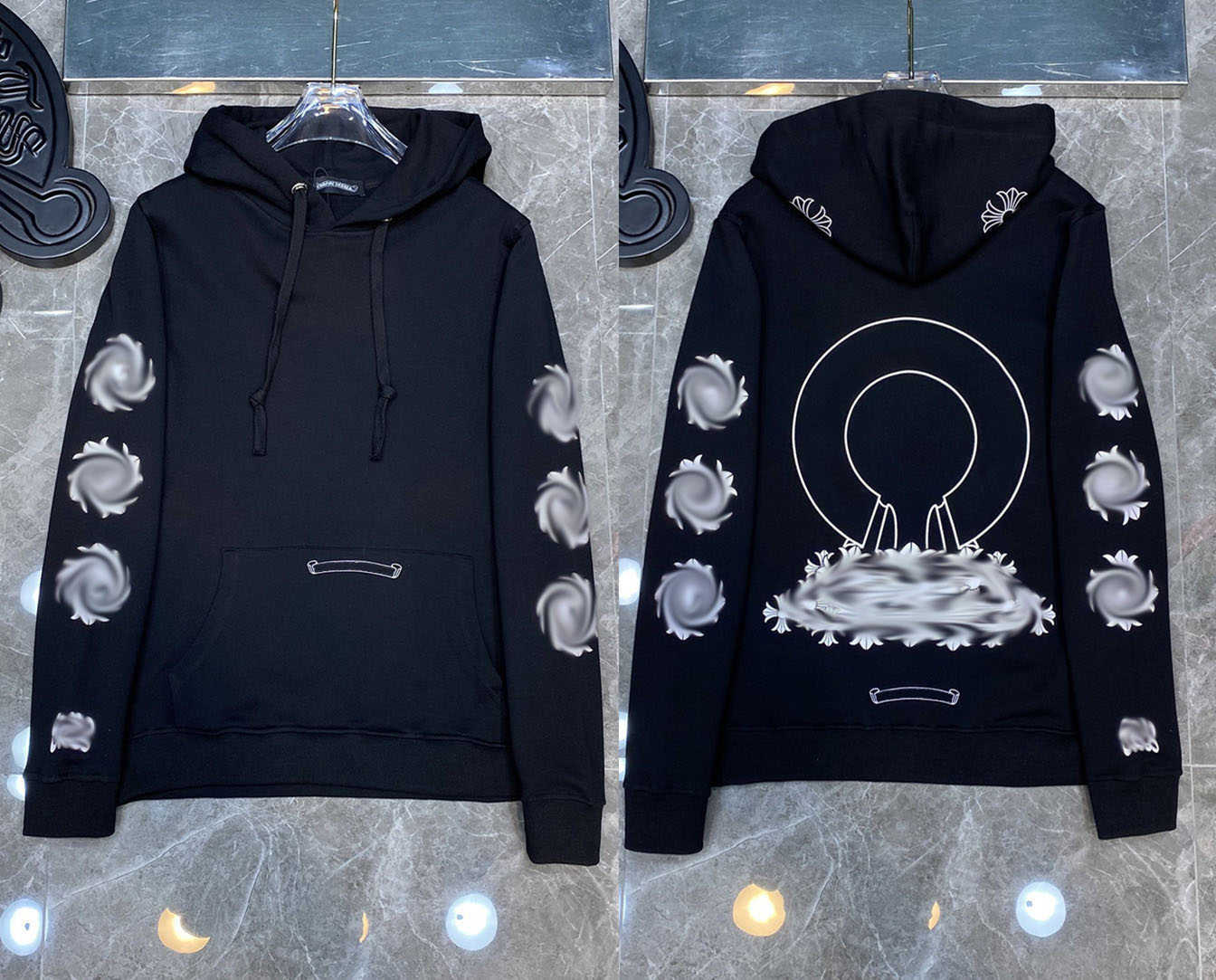 

Men' Hoodies Sweatshirts Mens Luxury Fashion Designer Ch Classic Zipper Hooded Sweater Cross Flower Pullover Sanskrit Pattern Casual Co s1 s11, 21