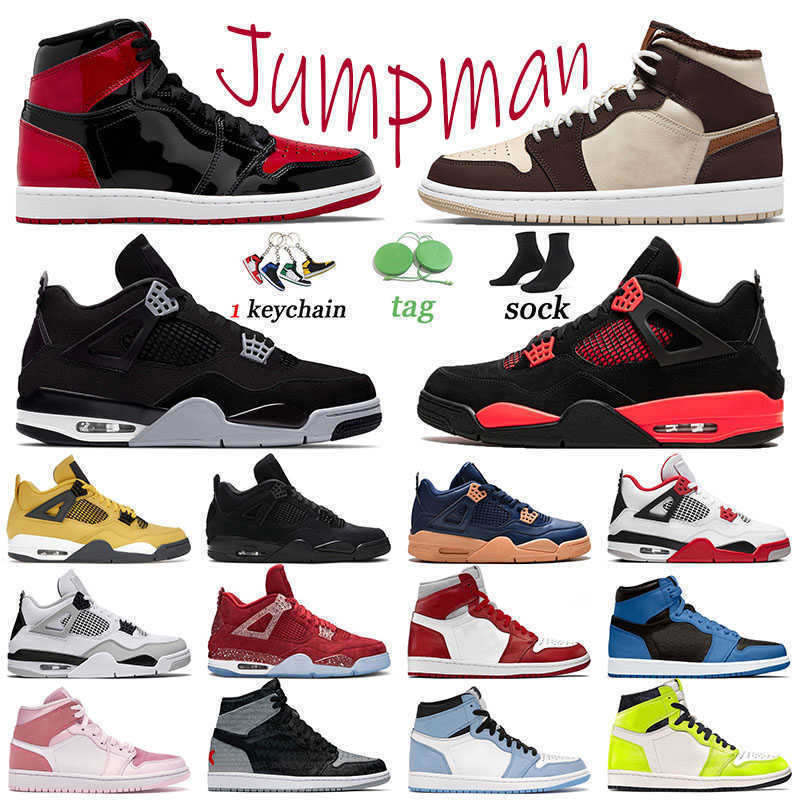 

jumpman 1 basketballs shoes 4 military black sneakers designer 4s visionaire 1s bred patent men trainers sports red thunder women cream dark JORDON NKS, # 36-46 satin black toe