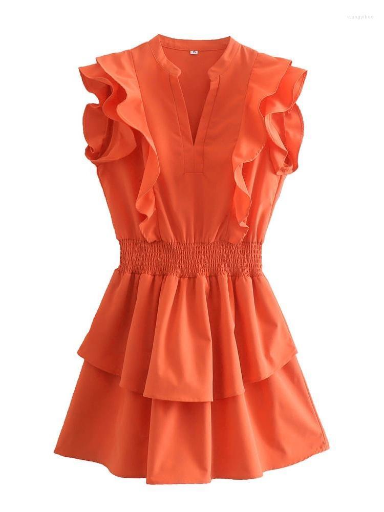 

Casual Dresses Women 2022 Fashion Laminate Decoration Mini Dress Retro Sleeveless Elastic Waist Female Vestidos StreetwearCasual, Picture shown