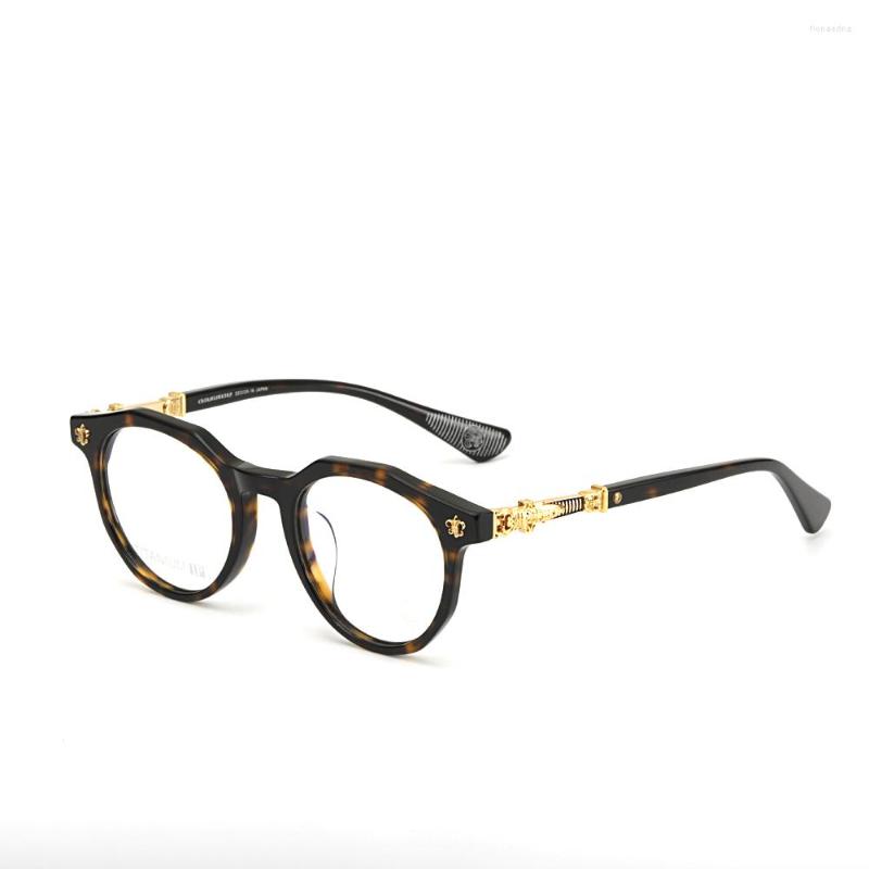 

Sunglasses Style High Quality Retro Vintage Polygon Round Acetate Glass Frame Men Custom Optical Myopia Color Lens