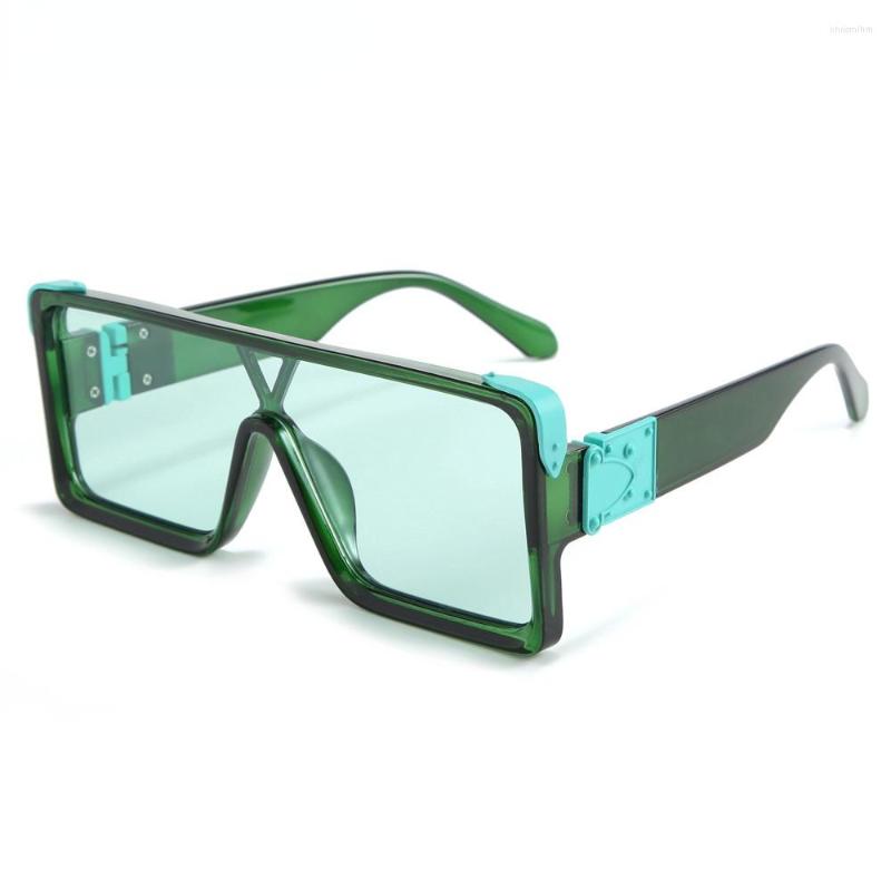 

Sunglasses Casual Fashion Siamese UV Men Women Square Big Frame Sun Glasses European American Retro Gradient Eyeglasses