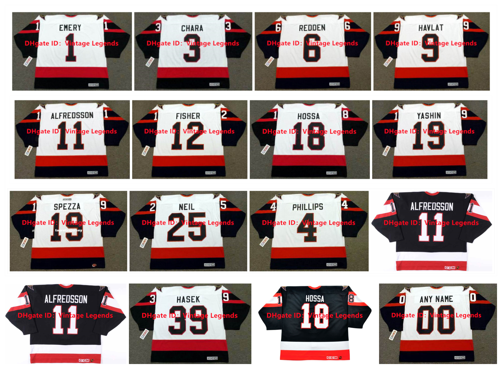 

Vintage CCM DANIEL ALFREDSSON Senators Hockey Jersey RAY EMERY MARIAN HOSSA JASON SPEZZA MIKE FISHER ALEXEI YASHIN CHRIS PHILLIPS DOMINIK HASEK ZDENO CHARA, As pic