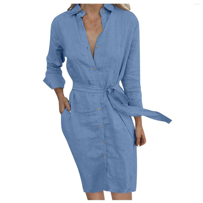 

Casual Dresses Women's Fashion Elegant Solid Color Thin Belt Long Shirt Skirt Women V-Neck High Waist Split Pencil Autumn Party, Beige