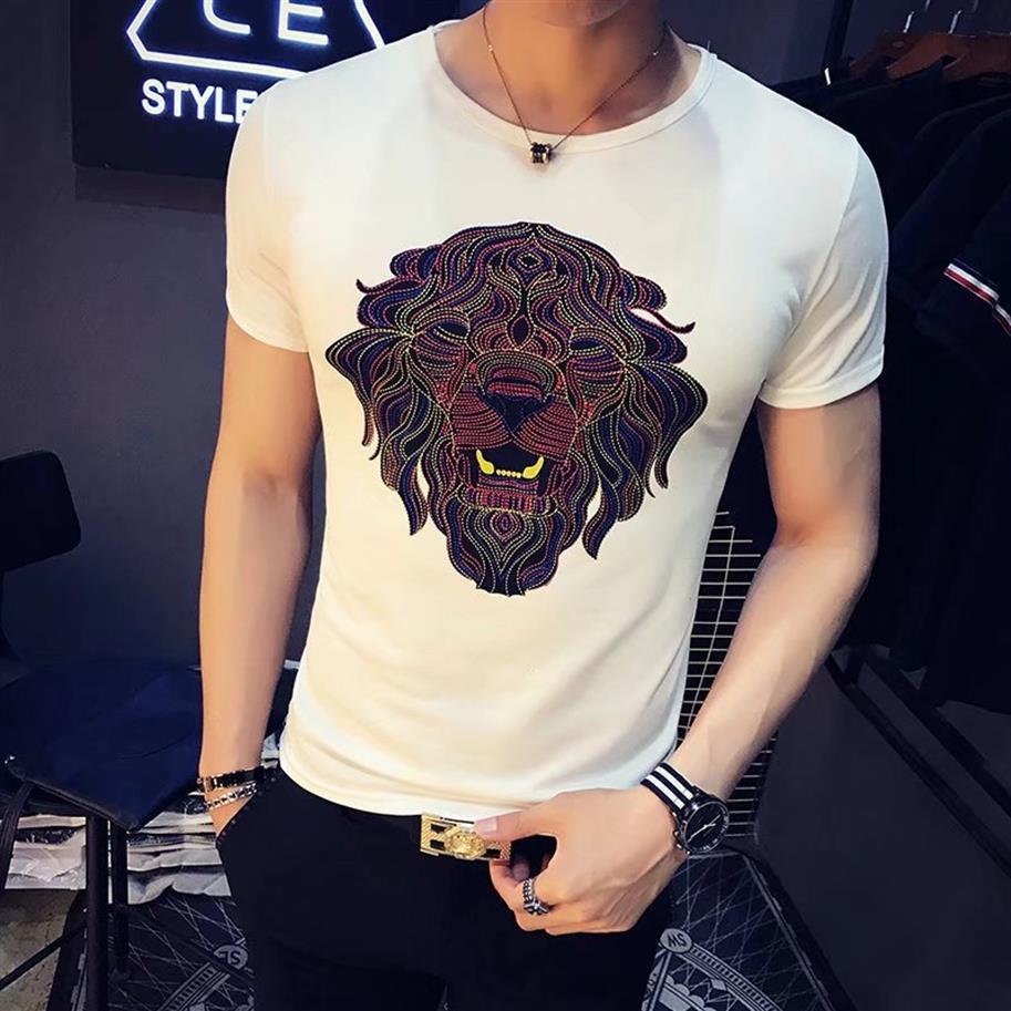 

Summer Designer T Shirts For Men Tops Tiger lion Head Letter printing T Shirt Mens Clothing Short Sleeve Tshirt Men Tops White -22317