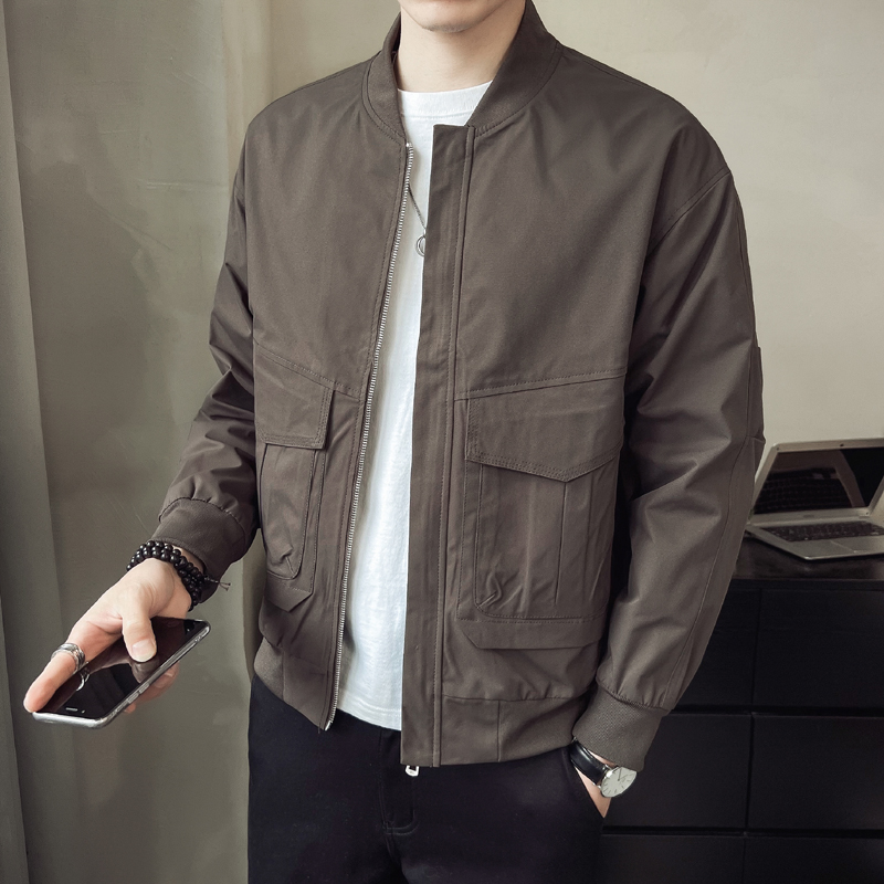 

Bomber Jacket Men Lightweight Autumn Spring Men Slim Fit Casual Jackets Korean Fashion Clothing Fall Coats Streetwear, Green