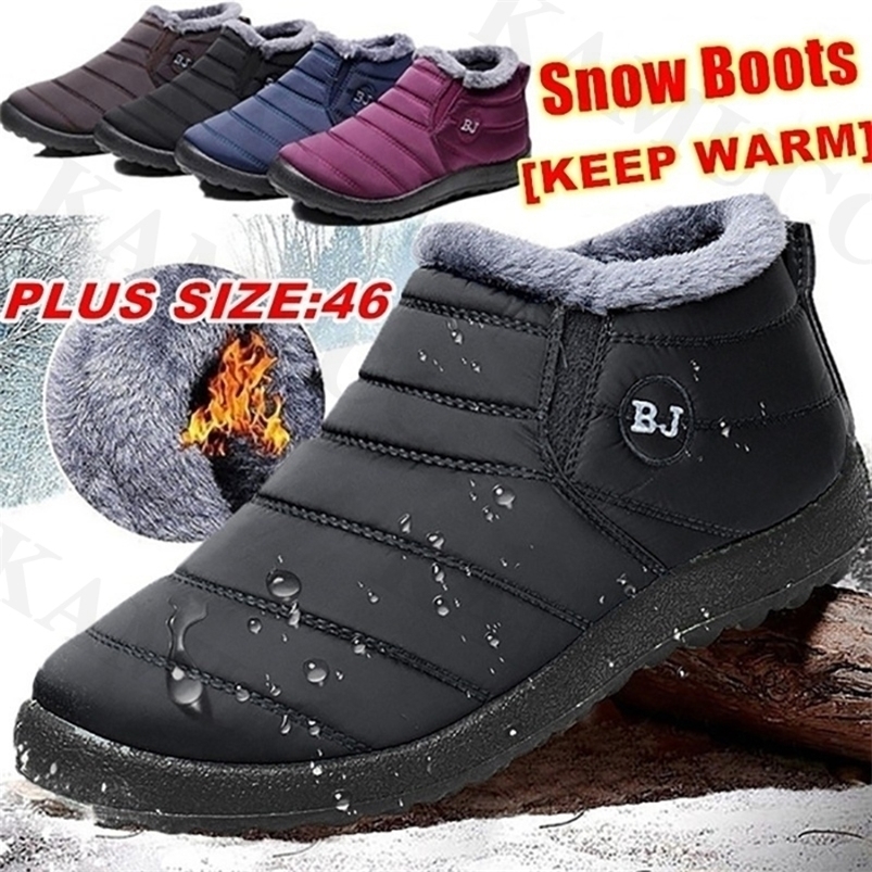 

Boots Woman Snow Plush Warm Ankle For Women Winter Waterproof Female Shoes Booties 221006, Bn-army green