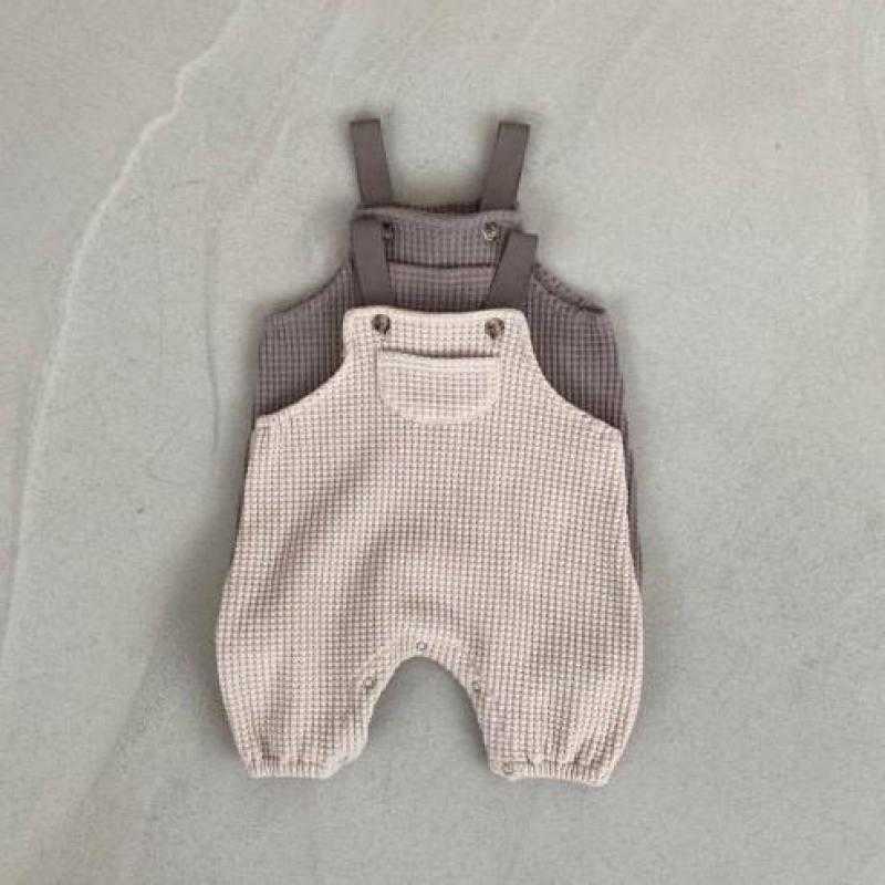 

Rompers 03y Toddler Boy Casual Sling Romper Kid Comfortable Pocket Overall Kid Boys Simple Waffle Sleeveless Jumpsuit One Piece J220922, Beige
