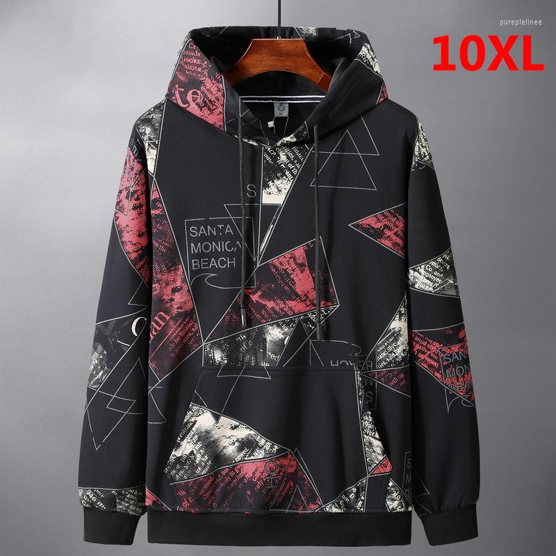 

Men's Hoodies Baggy Fleece Men Casual Loose Tops Oversize 10XL 2022 Fashion Print Sweatshirt Big Size Hooded Pullover HX460, Style 1