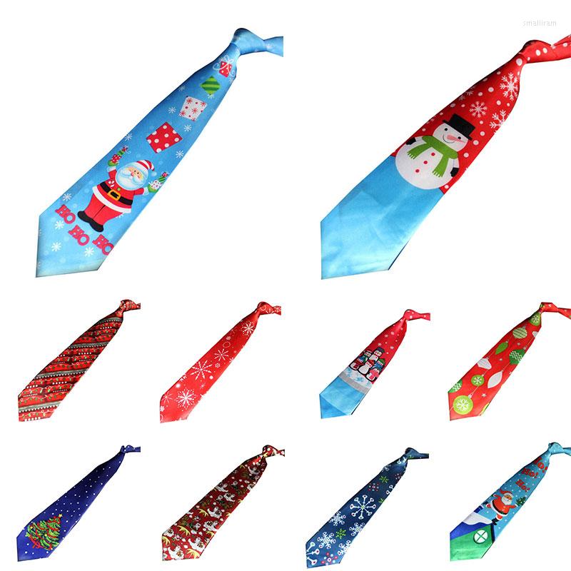 

Bow Ties Sell Christmas Tie Men's Fashion Casual Snowflake Print Polyester Neck For Man Professional Pattern Necktie Gift