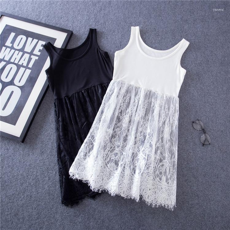 

Women's Tanks Cheshanf The Spring And Autumn Ride Camisole Skirt In Long Slim Lace Base Size Vest Free Shiping, White