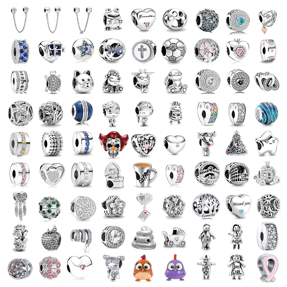 

925 Silver Fit Pandora Charm 925 Bracelet women DIY Jewelry Gift Love charms set Pendant DIY Fine Beads Jewelry 1247778