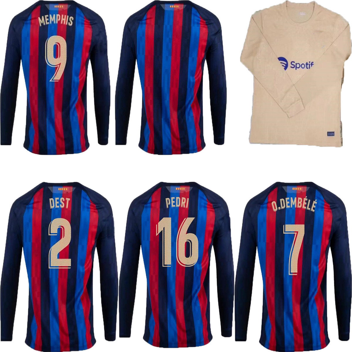 

LEWANDOWSKI ANSU FATI Camisetas de football soccer jersey 22 23 MEMPHIS PEDRI ADAMA FERRAN barcelona GRIEZMANN F. DE JONG DEST long sleeves, 20/21