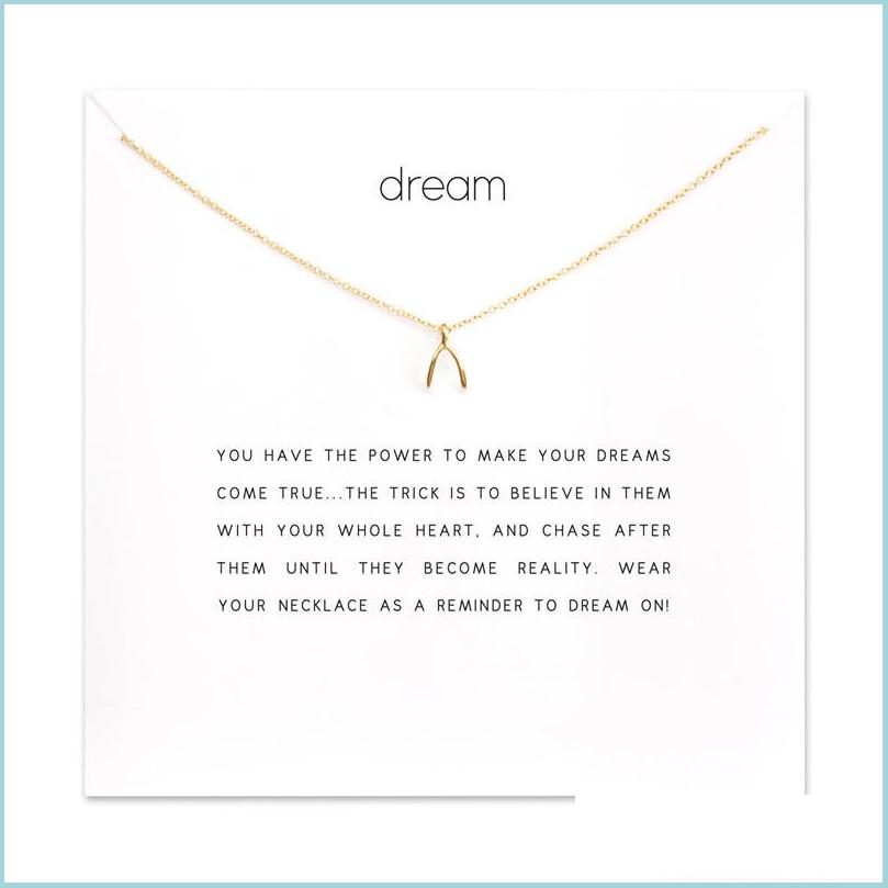 

Pendant Necklaces Chain Choker Necklaces With Card Gold Sier Wish Pendant Necklace For Fashion Women Jewelry Drop Delivery 20 Vipjewel Dhyne