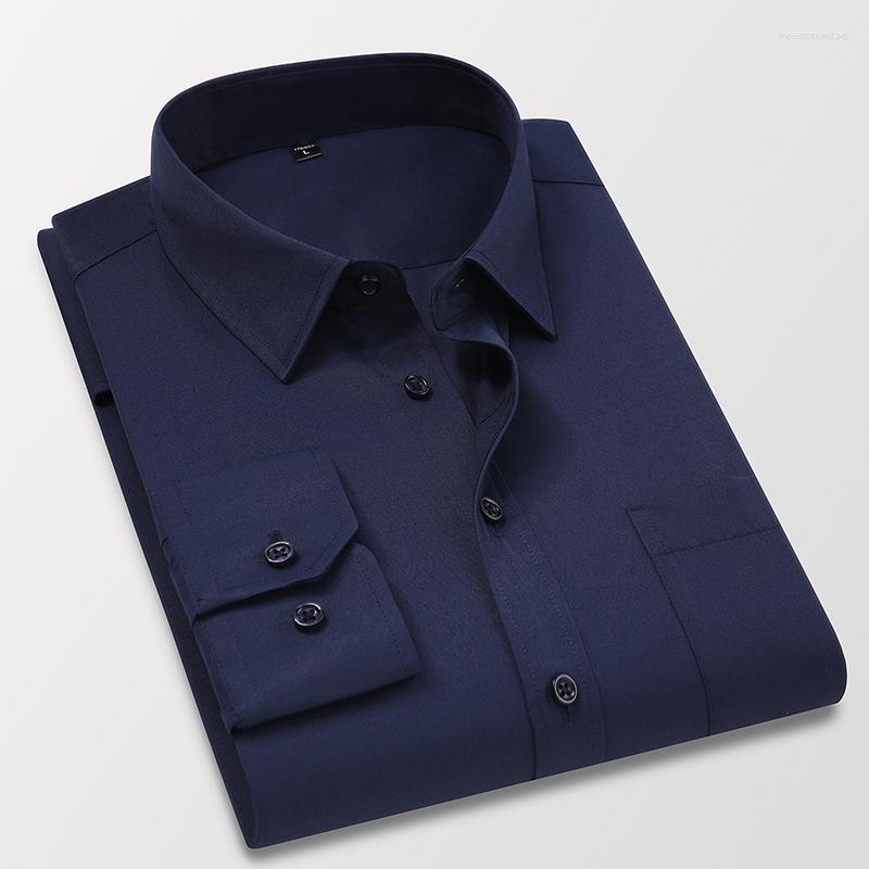 

Men's Casual Shirts TFETTERS Spring Autumn Shirt Men 2022 Long Sleeve Slim Fit Dress White Oversize 5XL Clothing, Dark blue shirt