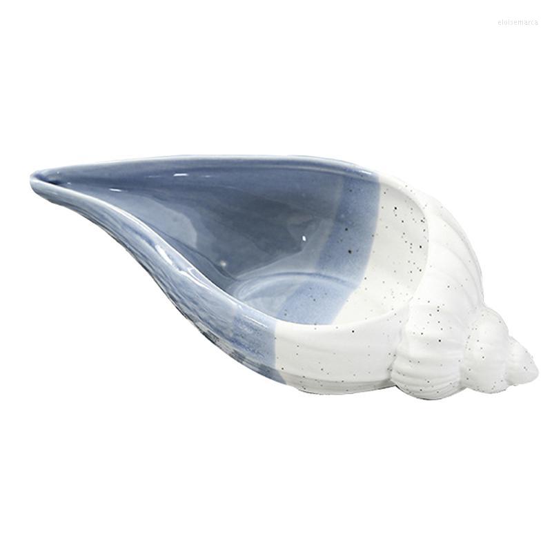 

Jewelry Pouches 1Pc Ceramic Conch Shaped Storage Tray Nordic Fashion Key Holder Home Decor