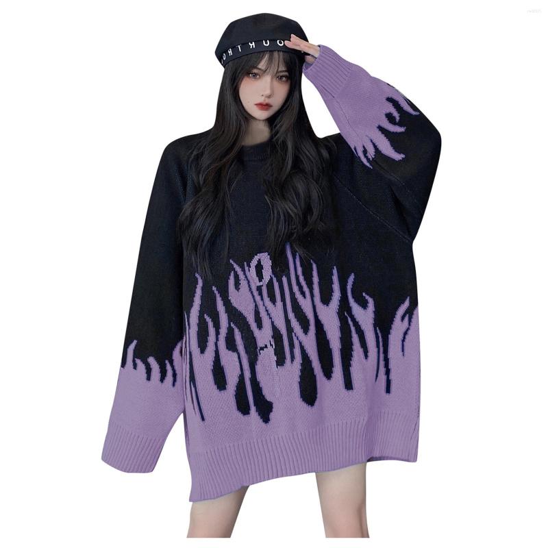

Women's Sweaters Hip Hop Knitwear Women's 2022 Oversized Harajuku Pullover Knitted Long Sleeves Bottoming Tops Sweater Pull Femme