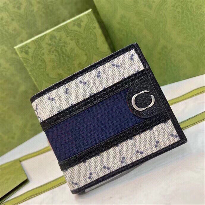 

Chic Ladies Leather Wallets Unisex Portable Card Holder Coin Purse Interior Slot Pocket Folding Purses Brand Clutch Wallet, Black/with box