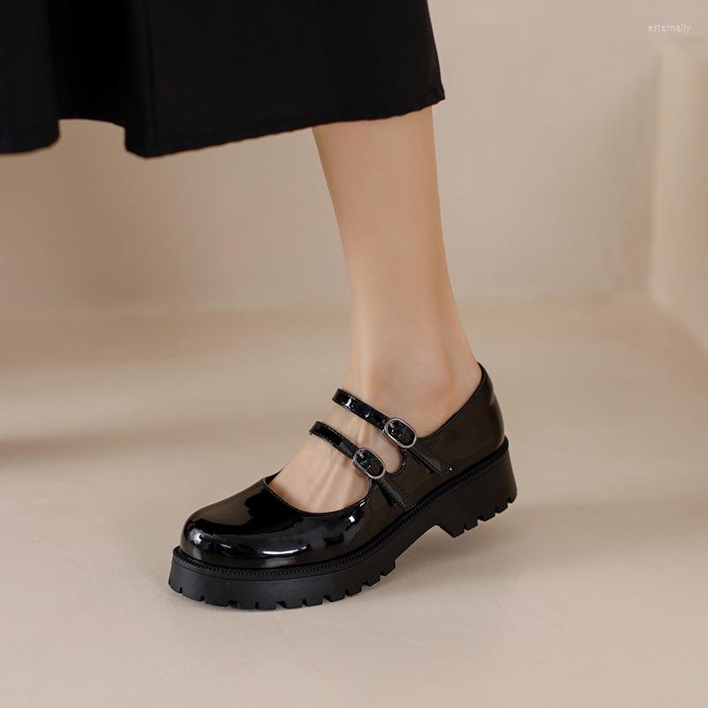 

Dress Shoes 2022 Spring Thick-soled Mary Jane Female Japanese College Wind Heightened Small Leather JK Uniform, Black