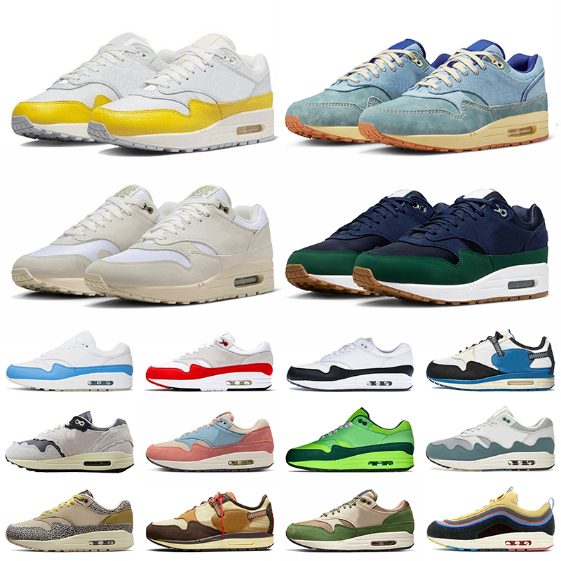 

Men Trainers Mx 1 87 Running Shoes Dirty Denim 1s 87s Crepe Hemp Safari Patta White TS x Fragment Noise Aqua Tour Yellow Women Concepts Sports Won Ang Designer Sneakers, B6 sean wotherspoon 36-45