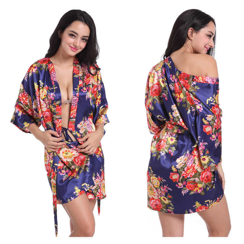 

Women's Sleepwear Women Floral Kimono Robe Satin Bridal Dressing Gown Bride Bridesmaid Robes Sleepwear T221006, Rose red