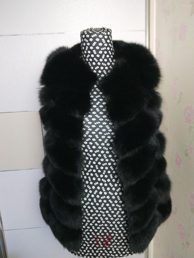 

Women' Fur LANSHITINA 2022 Winter Warm Leather Grass Vest Fashion Clothing, Black