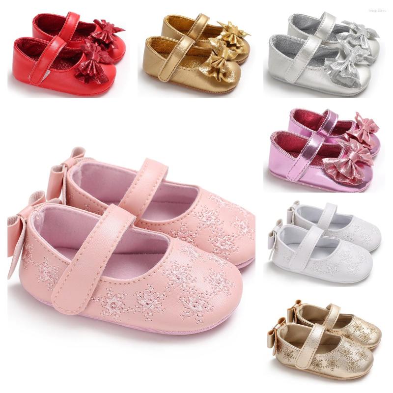

First Walkers SAMITA 2022 Baby Shoes Leather Toddler Girl Bow-knot Soft Sole Bling For Girls, B175 purple