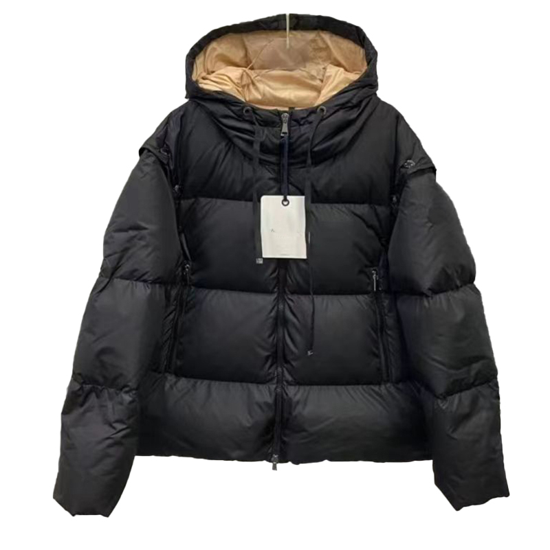 

Maya Designer Women's Down and Parkas Autumn and Winter Oversize Removable Sleeve Hooded Candy Color Contrast Thickened Temperament Short Warm Vest Jackets, Supplement (not shipped separately)